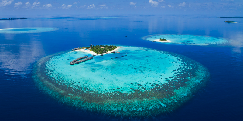 Korallenatolle vor den Malediven